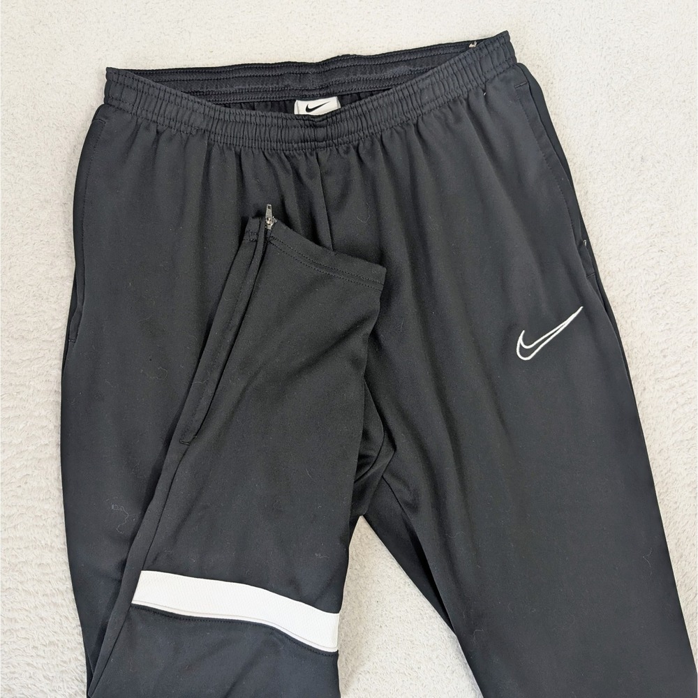 Nike‎ Dri-Fit Unisex Med Black Tie Waist Zipped Ankle Athletic Pants DA2800-013